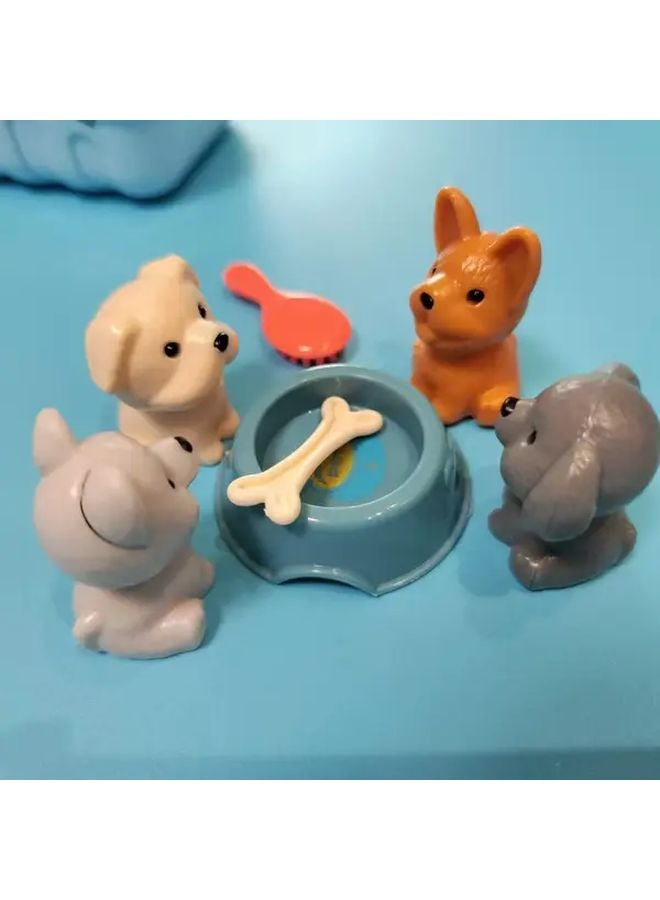 Childrens Pet Play House Set 8 Piece Random Color Dog Basket Cage Toy Gift - Image 5