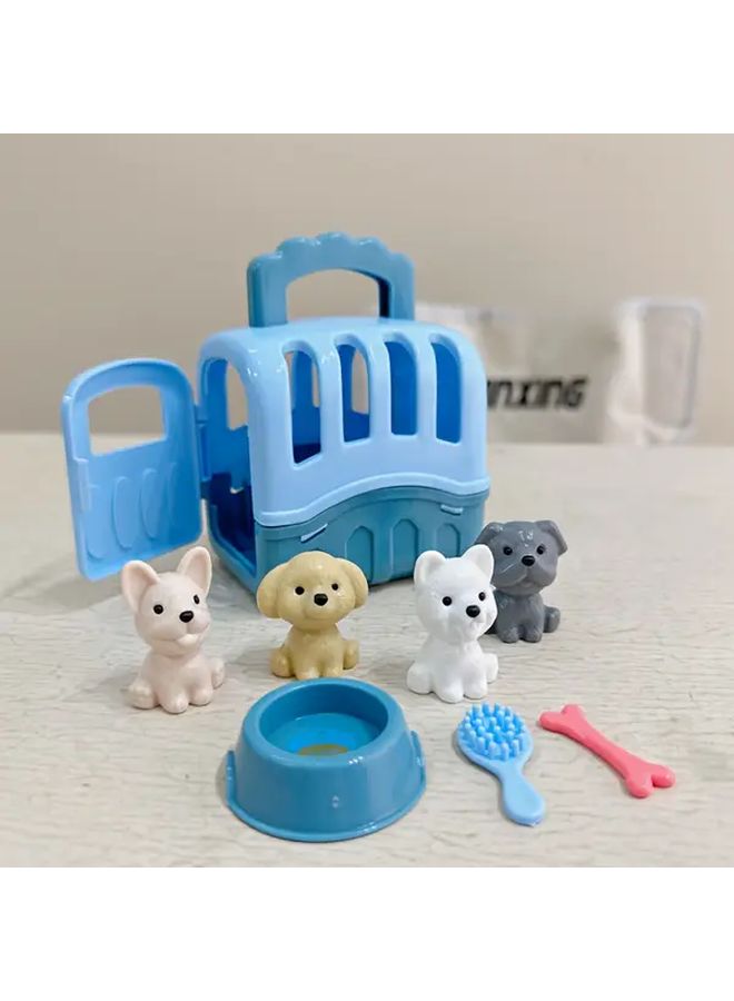 Childrens Pet Play House Set 8 Piece Random Color Dog Basket Cage Toy Gift - Image 3