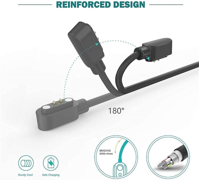SKYCELL USB Magnetic Charging Cable Compatible for BoAt Xtend/Xtend Pro/Storm/Storm 1.3" Curved Display/Xplorer/Wave Connect/Wave Beat/Wave Fit/Wave Style Smartwatches - Black - Image 5