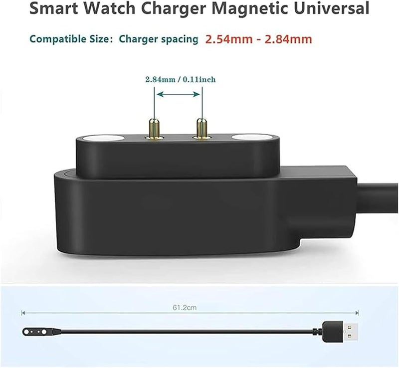 SKYCELL USB Magnetic Charging Cable Compatible for BoAt Xtend/Xtend Pro/Storm/Storm 1.3" Curved Display/Xplorer/Wave Connect/Wave Beat/Wave Fit/Wave Style Smartwatches - Black - Image 2