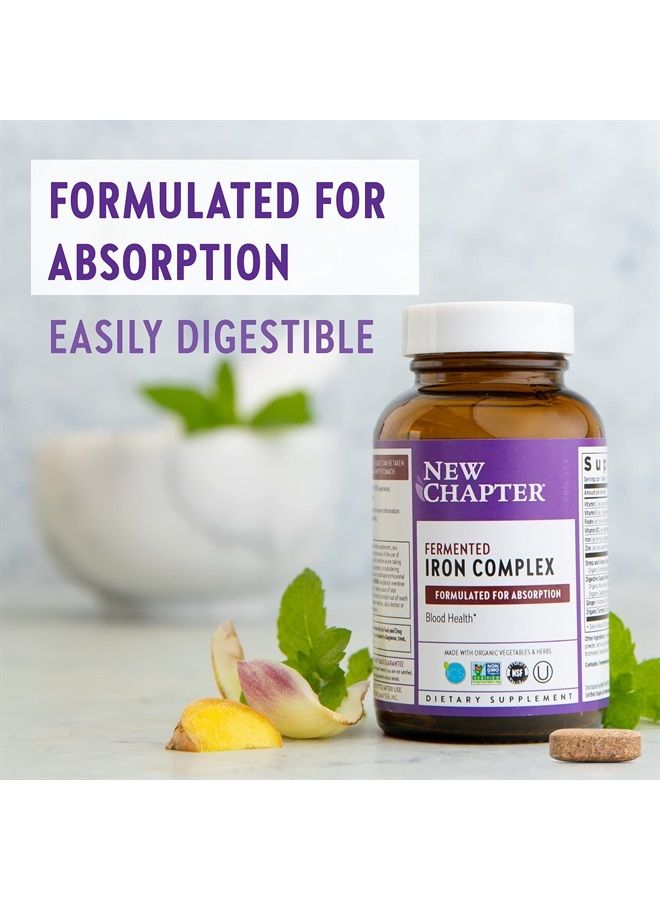 New Chapter Iron Supplement, New Chapter Fermented Iron Complex with Organic Whole-Food Ingredients + One Daily Non-Constipating Dose- 90ct, 3 Month Supply - Image 2