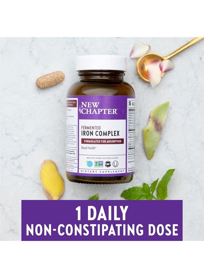 New Chapter Iron Supplement, New Chapter Fermented Iron Complex with Organic Whole-Food Ingredients + One Daily Non-Constipating Dose- 90ct, 3 Month Supply - Image 4