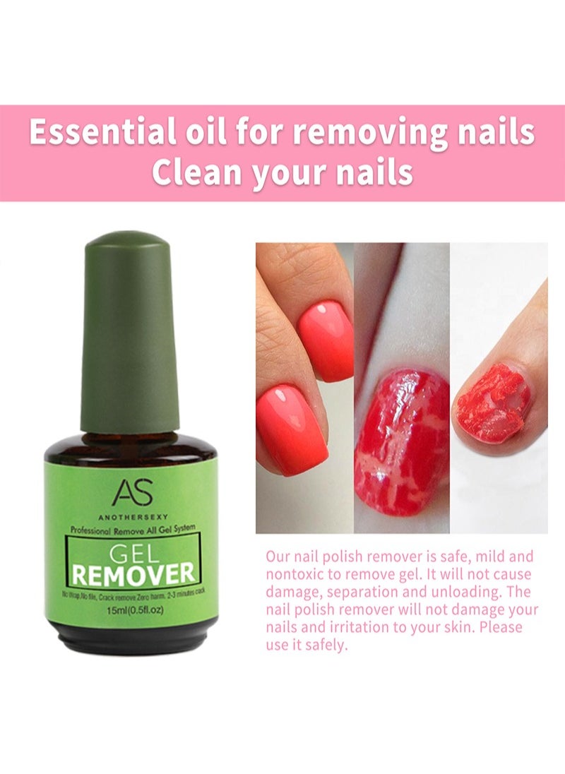 AS - Professional Gel Nail Polish Remover Quick and Easy Remove Gel Polish In 2-3 Minutes No Soaking or Wrapping No Harm to Skin No Irritating Odor - Image 1