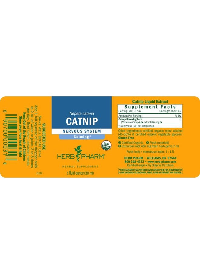 HERB PHARM Certified Organic Catnip Liquid Extract for Calming Nervous System Support, 1 Fl Oz  - Image 5