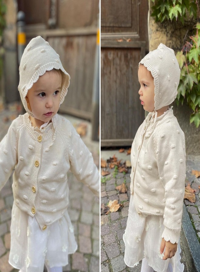 Simplee kids كارديجان صوف للأطفال الرضع من سيمبلي كيدز، لون كريمي، بأزرار أمامية، طقم ملابس خريفية مقاس 3-4 سنوات - Image 2