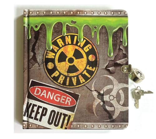 Playhouse Radioactive Glow in The Dark Lock Key Lined Page Diary for Kids - Image 1