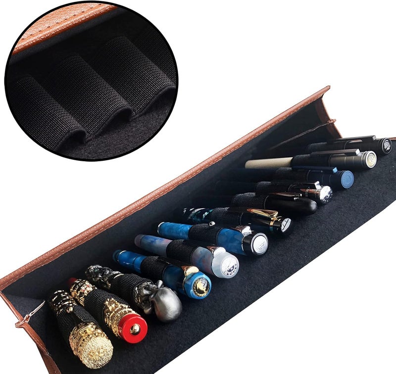 erofa 12 Slots Black Brown Grey Colours Pen Case EDK, coffee, 28 x 18 x 2 cm - Image 4