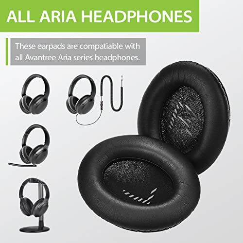 Avantree Black Replacement Earpads for Aria Series Headphones - Aria, Aria 3, Aria Pro 3, Aria Me, Opera, Opera Plus, Duet Over Ear Headphones - Image 3