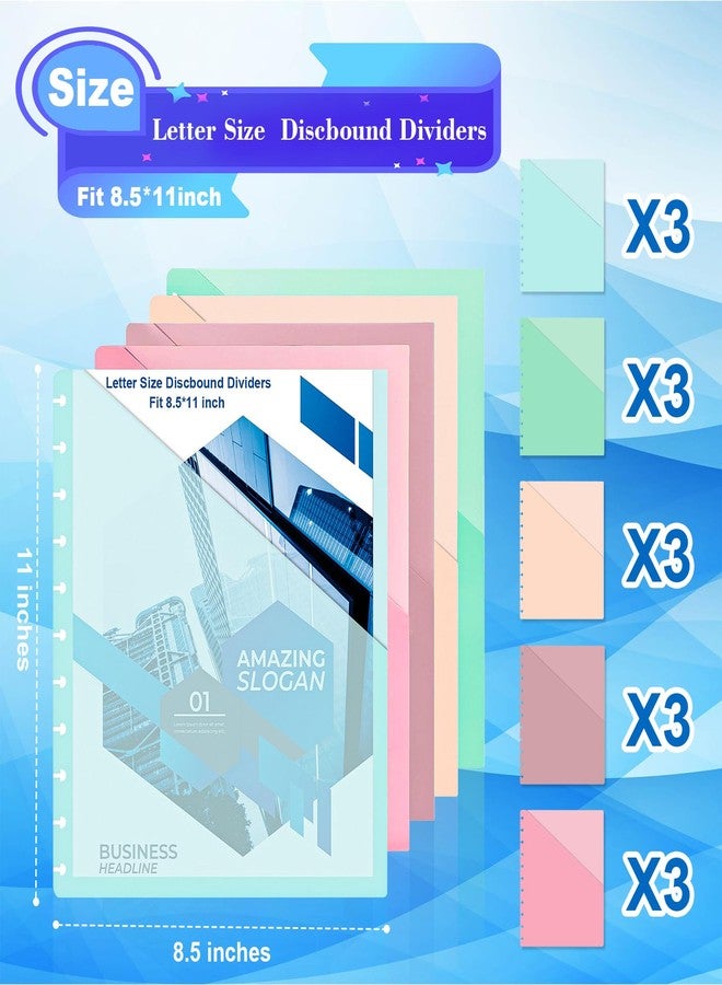 WANGDEFA 15 Pcs Discbound Letter Size Planner with 9.3 * 11inch Dividers and Pockets - 11 Disc Planner Folder Binder - Image 2