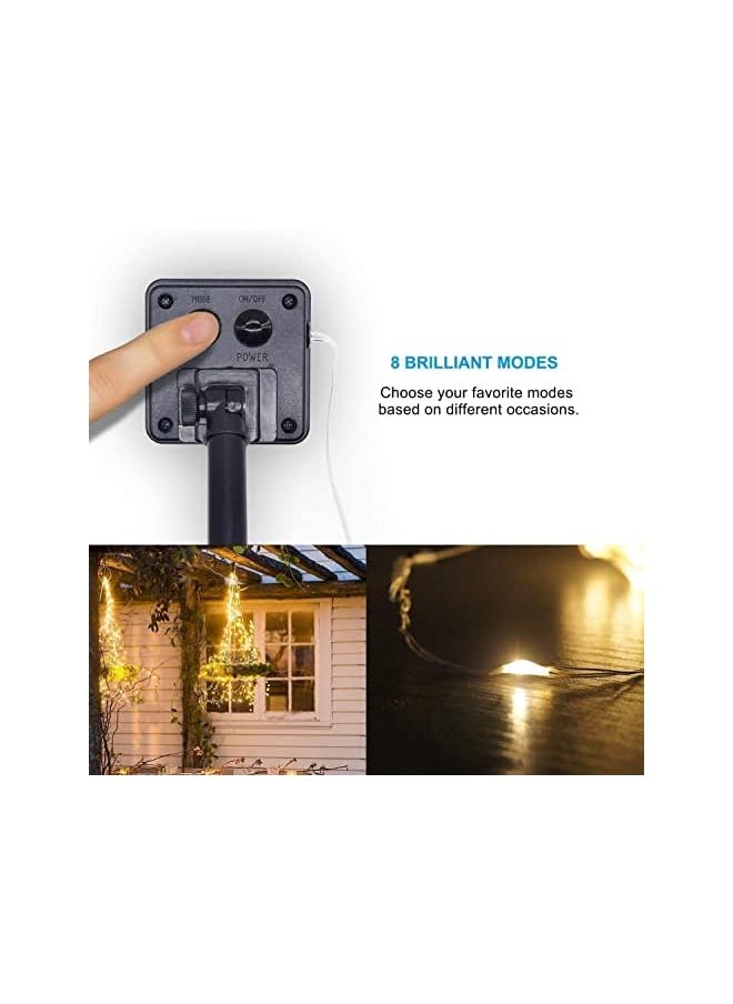 The Bros String Lights, 2Pack 33ft 100LEDs Copper Wire Outdoor Fairy Waterproof Christmas Lights 8 Modes Solar Powered Fairy Lights for Home, Gardens, Patios, Weddings and Parties Warm White  - Image 5