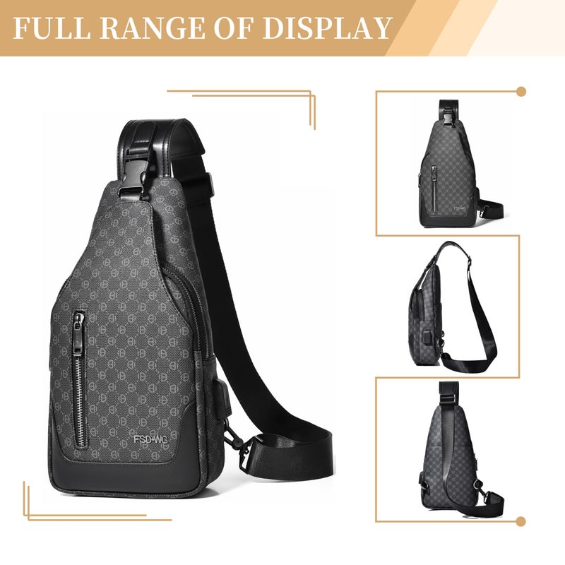 FSD.WG FSD. WG sling Backpack for Men Chest Bag Crossbody Shoulder Bags Travel Hiking Bag Purse for Men with Water Resistant - Image 3