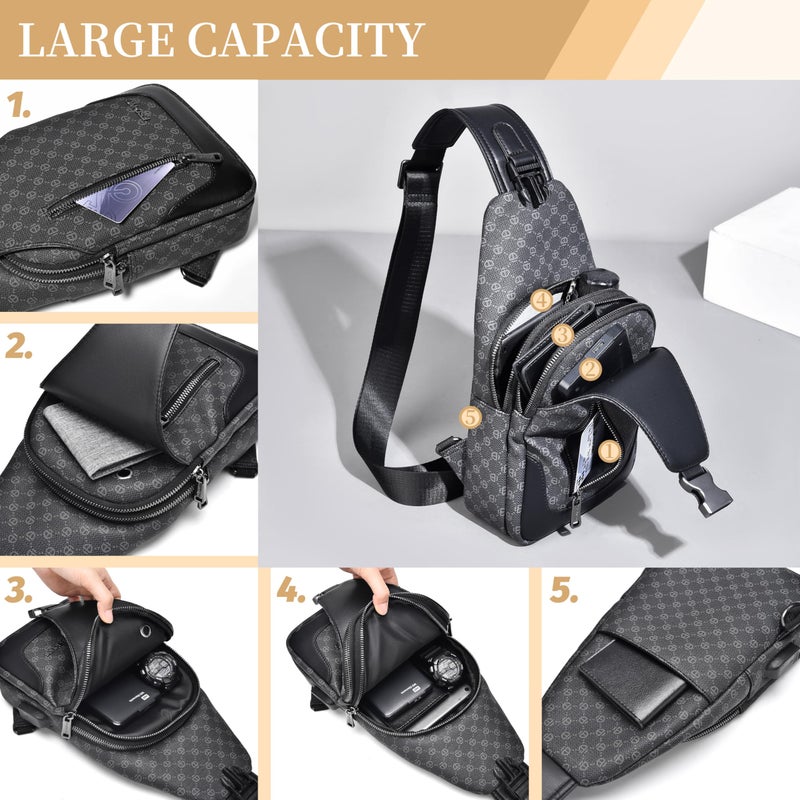 FSD.WG FSD. WG sling Backpack for Men Chest Bag Crossbody Shoulder Bags Travel Hiking Bag Purse for Men with Water Resistant - Image 5