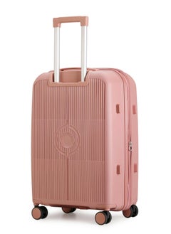 كابينبرو Unisex Expandable PP Fashion Trolley Luggage Set Lightweight Hard Shell Spinner luggage with 360° Degree 4 Twin Wheel and Double Zippers CP003-Rose Gold  - Image 3