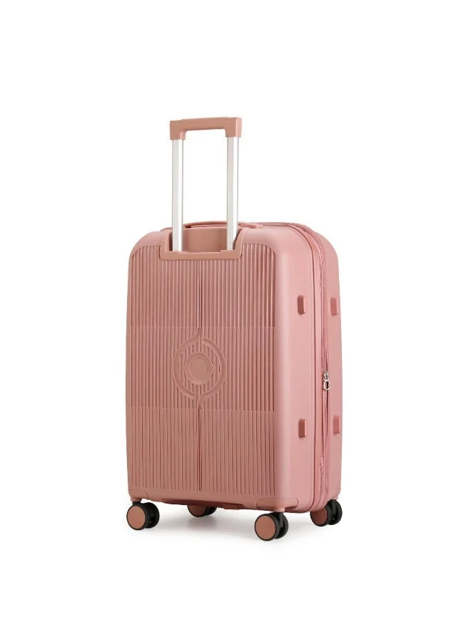 Cabinpro rose Unisex Expandable PP Fashion Trolley Luggage Set Lightweight Hard Shell Spinner luggage with 360° Degree 4 Twin Wheel and Double Zippers CP003 Rose  | Best Price UAE