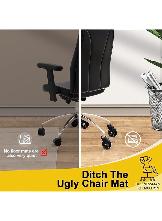 erorex Office Chair Wheels Heavy Duty Casters Set Of 5 Caster Wheels 3 Inch Suitable For All Floors Carpet Hardwood Rubber Replacement Casters For Computer Chairs Game Chairs Desk Chairs Black - Image 2