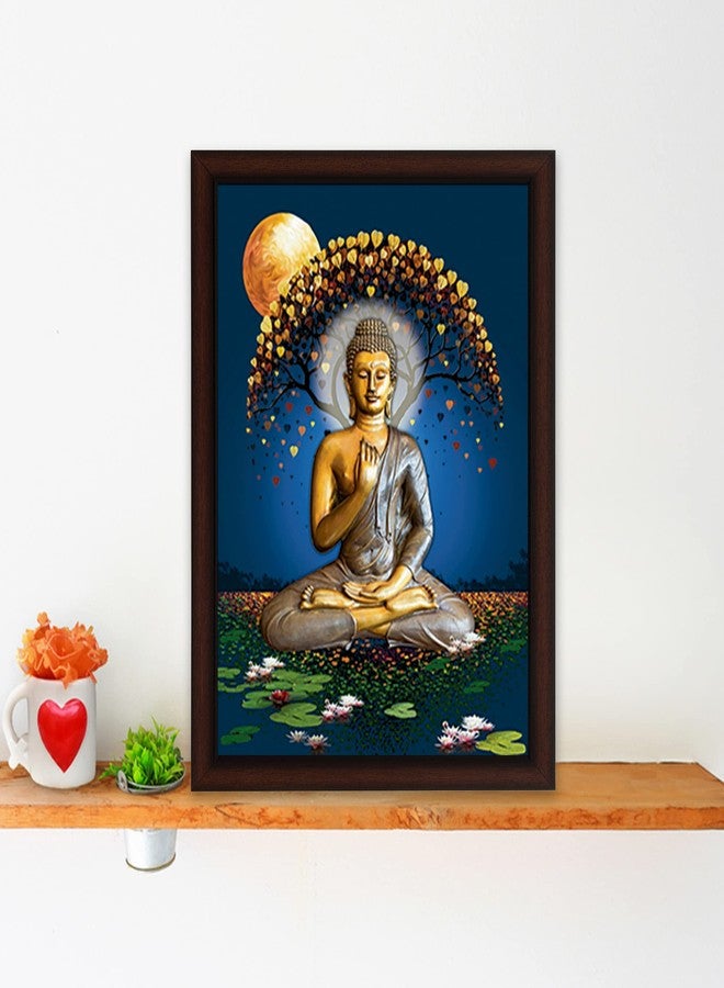 Masstone Buddha Paintings for Living Room | Lord Buddha Painting with Frame (35X28 CM) | Gautam Buddha Wall Painting | Wall Paintings for Home Decoration - Image 3