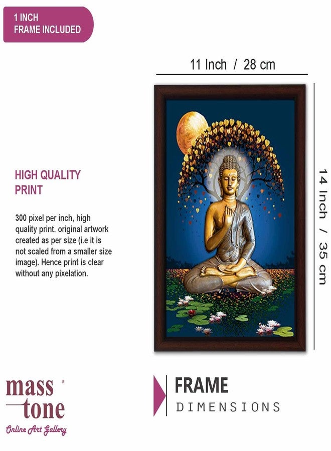 Masstone Buddha Paintings for Living Room | Lord Buddha Painting with Frame (35X28 CM) | Gautam Buddha Wall Painting | Wall Paintings for Home Decoration - Image 2
