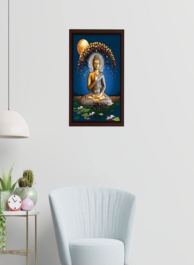 Masstone Buddha Paintings for Living Room | Lord Buddha Painting with Frame (35X28 CM) | Gautam Buddha Wall Painting | Wall Paintings for Home Decoration - Image 4
