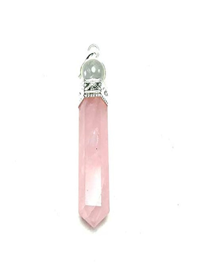 CA AGATE Natural Rose Quartz Pencil Point Pendant Necklace Healing Crystal Gemstone Jewelry - Image 5