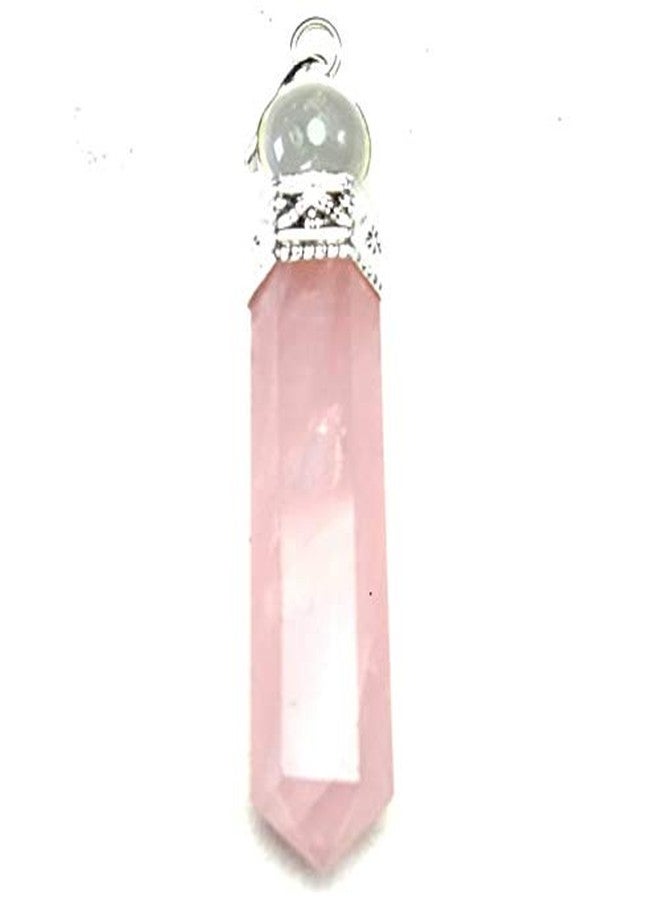 CA AGATE Natural Rose Quartz Pencil Point Pendant Necklace Healing Crystal Gemstone Jewelry - Image 4
