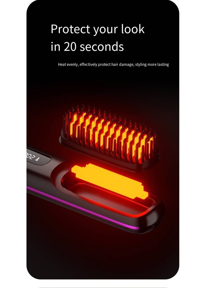 general Mini Ionic Straightening Comb – Travel-Friendly Straightener & Curler for Men/Women, Dual-Use Hair Styling Tool - Image 2