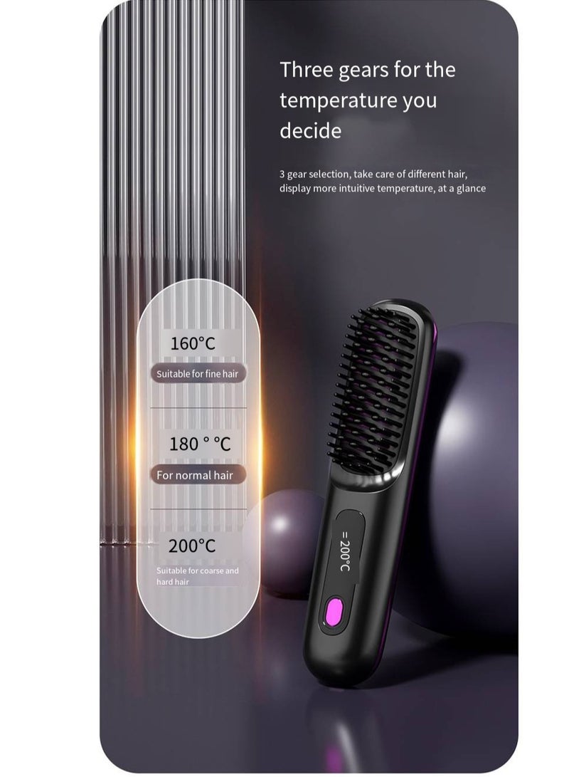 general Mini Ionic Straightening Comb – Travel-Friendly Straightener & Curler for Men/Women, Dual-Use Hair Styling Tool - Image 4