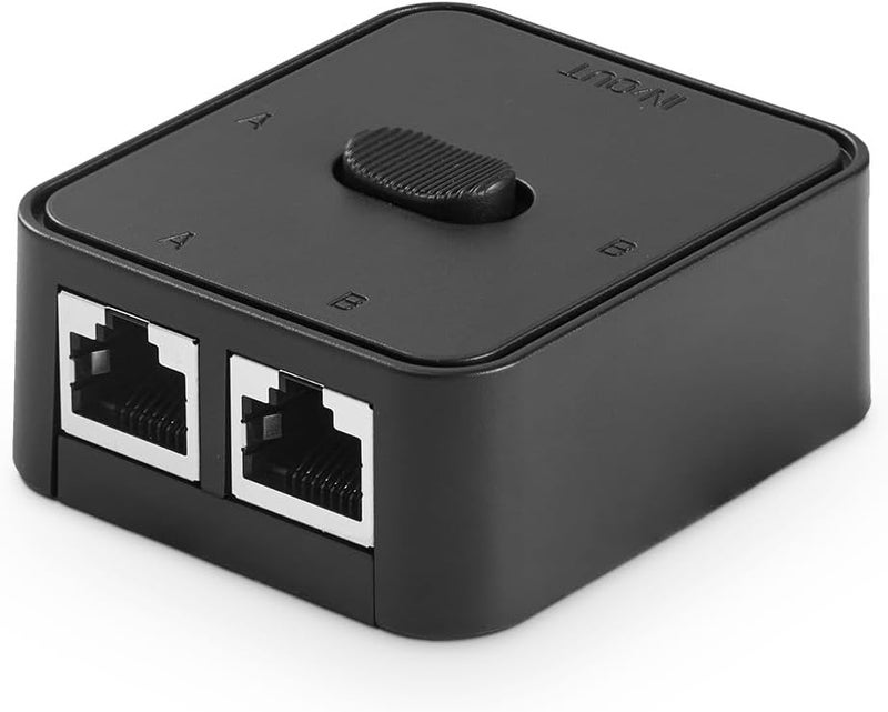 Binardat Gigabit Network Switcher, Passive Ethernet Selector, in/Out to A or B Network, Bidirectional Manual Switcher, No Power Required - Image 1