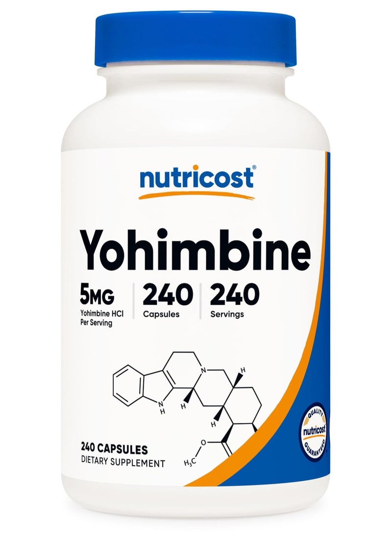 وهيمبين، 5 ملغ يوهيمبين هيدروكلوريد لكل حصة، 240 كبسولة، 240 حصة مكمل غذائي - Image 1