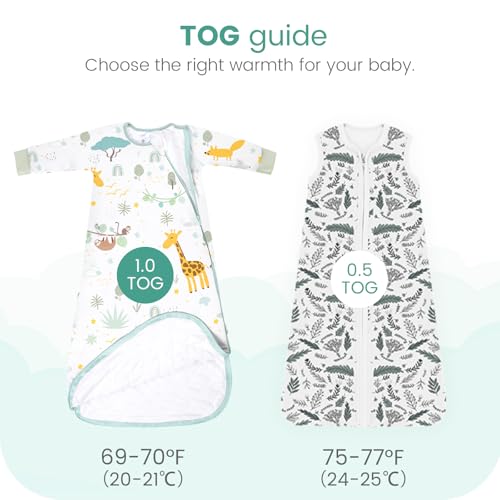 TOTCHILL Baby Sleep Sack Long Sleeve 1.0 TOG 6–18 Months, Wearable Blanket Infant Sleeping Bag, Soft & Breathable, 2-Way Zipper Pink Floral - Image 5
