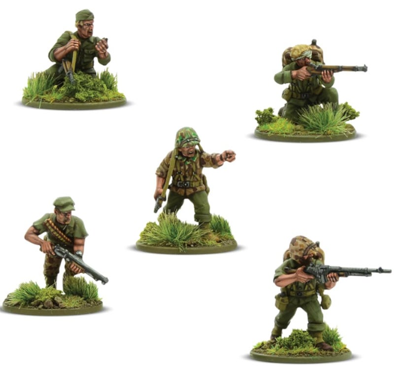 Bolt Action Warlord Bolt Action US Marines Pacific Theater 1:56 Tabletop Miniatures - Plastic Paintable Miniature WWII Soldiers Set, Unpainted Table Top 28mm Military Minifigures for Adults - Gaming Figurines - Image 4