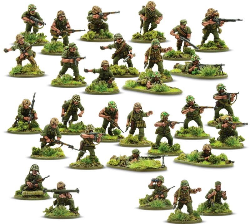 Bolt Action Warlord Bolt Action US Marines Pacific Theater 1:56 Tabletop Miniatures - Plastic Paintable Miniature WWII Soldiers Set, Unpainted Table Top 28mm Military Minifigures for Adults - Gaming Figurines - Image 2