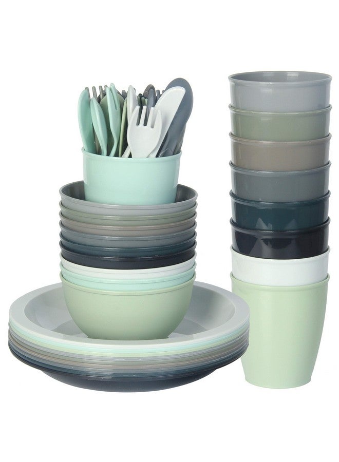 Youngever 54 Pcs Plastic Toddler Dining And Utensil Set Bpa Free Dishwasher Safe Toddler Dinnerware And Toddler Silverware Set Of 9 In 9 Urban Colors - Image 1