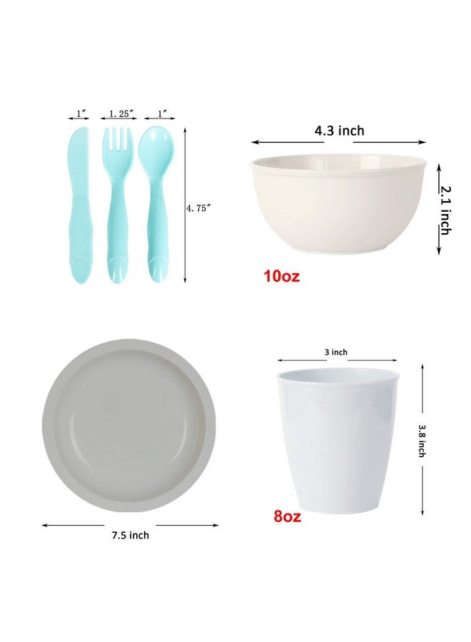 Youngever 54 Pcs Plastic Toddler Dining And Utensil Set Bpa Free Dishwasher Safe Toddler Dinnerware And Toddler Silverware Set Of 9 In 9 Urban Colors - Image 2