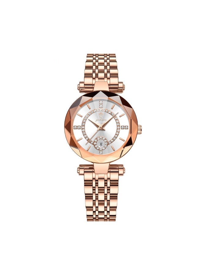 جوهوس ساعة نسائية، كوارتز، فولاذ مقاوم للصدأ، مقاومة للماء، تناظرية، فاخرة، ساعة يد نسائية - 30 مم - Image 4