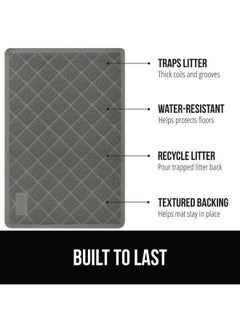Gorilla Grip GORILLA GRIP Cat Litter Box Mat, Water Resistant Kitty Litter Trapping Mat, Textured Backing, Easy to Clean, Less Waste and Clean Floors, Kitten Supplies for Indoor Cats, Soft on Paws, 24x17 Gray  - Image 2
