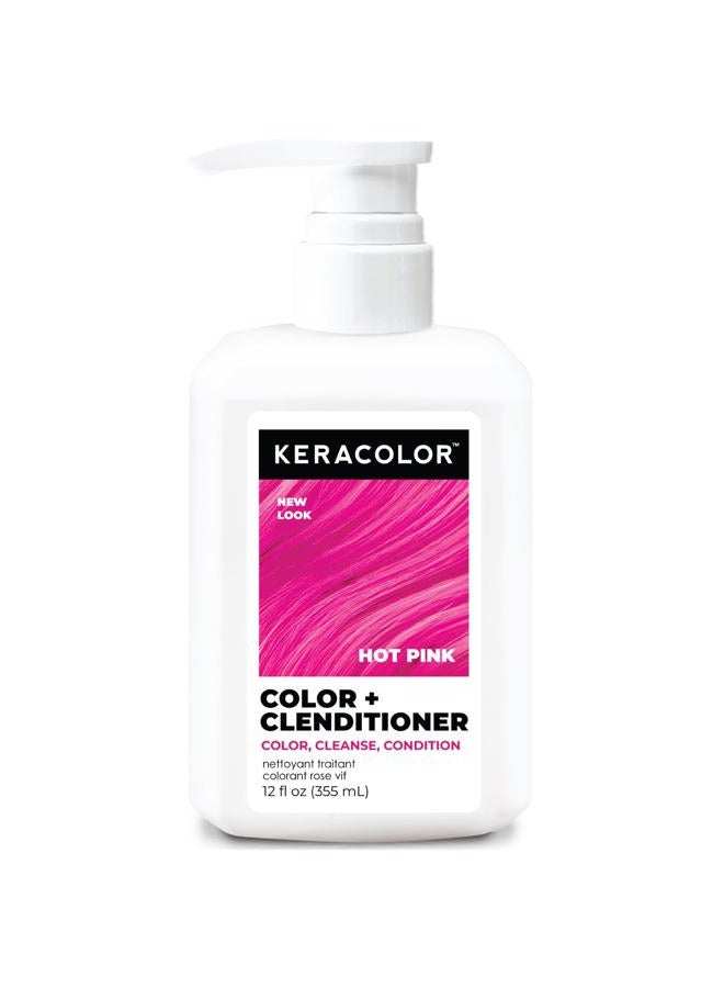 Keracolor Clenditioner HOT PINK Hair Dye - Semi Permanent Hair Color Depositing Conditioner, Cruelty-free, 12 Fl. Oz. - Image 1