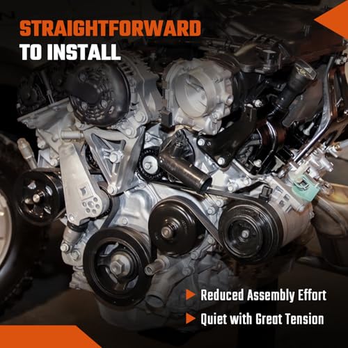 ISINSWIFT 04627038AA Belt Tensioner and Pulley Assembly Fit For Jeep JK Wrangler 2012 2013 2014 2015 2016 2017 2018 V6 3.6L, Replace# 04627038AA, 4627038AA - Image 5