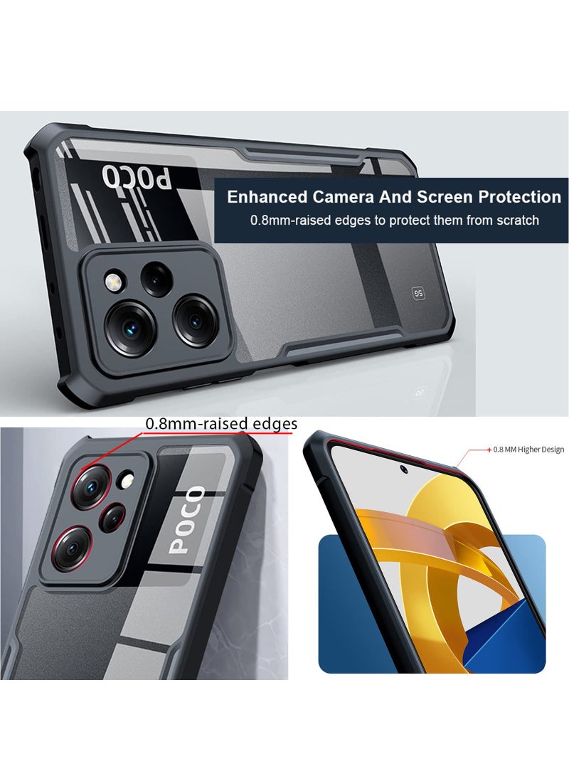 غطاء خلفي لهاتف Xiaomi Poco X5 Pro، مع قطعة واحدة من واقي الشاشة الزجاجي المقوى، وغطاء ممتص للصدمات من مادة TPU الناعمة المقاومة للصدمات، وغطاء هاتف محمول نحيف، وغطاء مضاد للاصفرار مقاس 6.55 بوصة 5G ( - Image 3