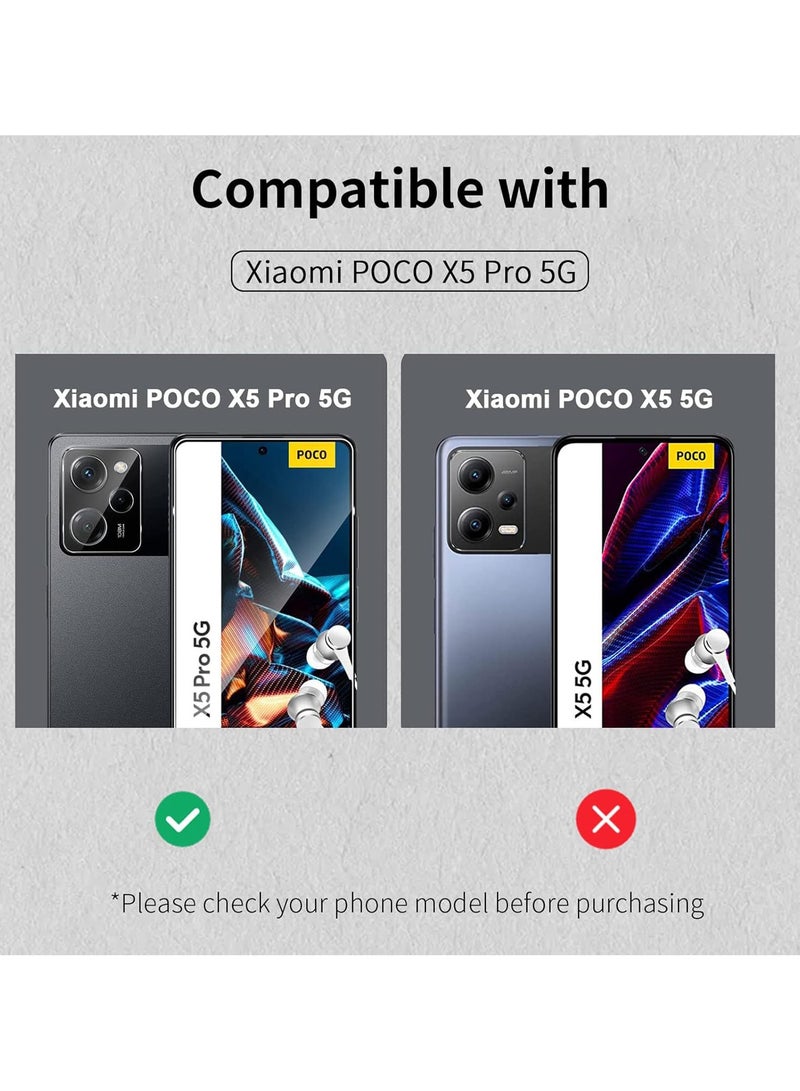 غطاء خلفي لهاتف Xiaomi Poco X5 Pro، مع قطعة واحدة من واقي الشاشة الزجاجي المقوى، وغطاء ممتص للصدمات من مادة TPU الناعمة المقاومة للصدمات، وغطاء هاتف محمول نحيف، وغطاء مضاد للاصفرار مقاس 6.55 بوصة 5G ( - Image 2