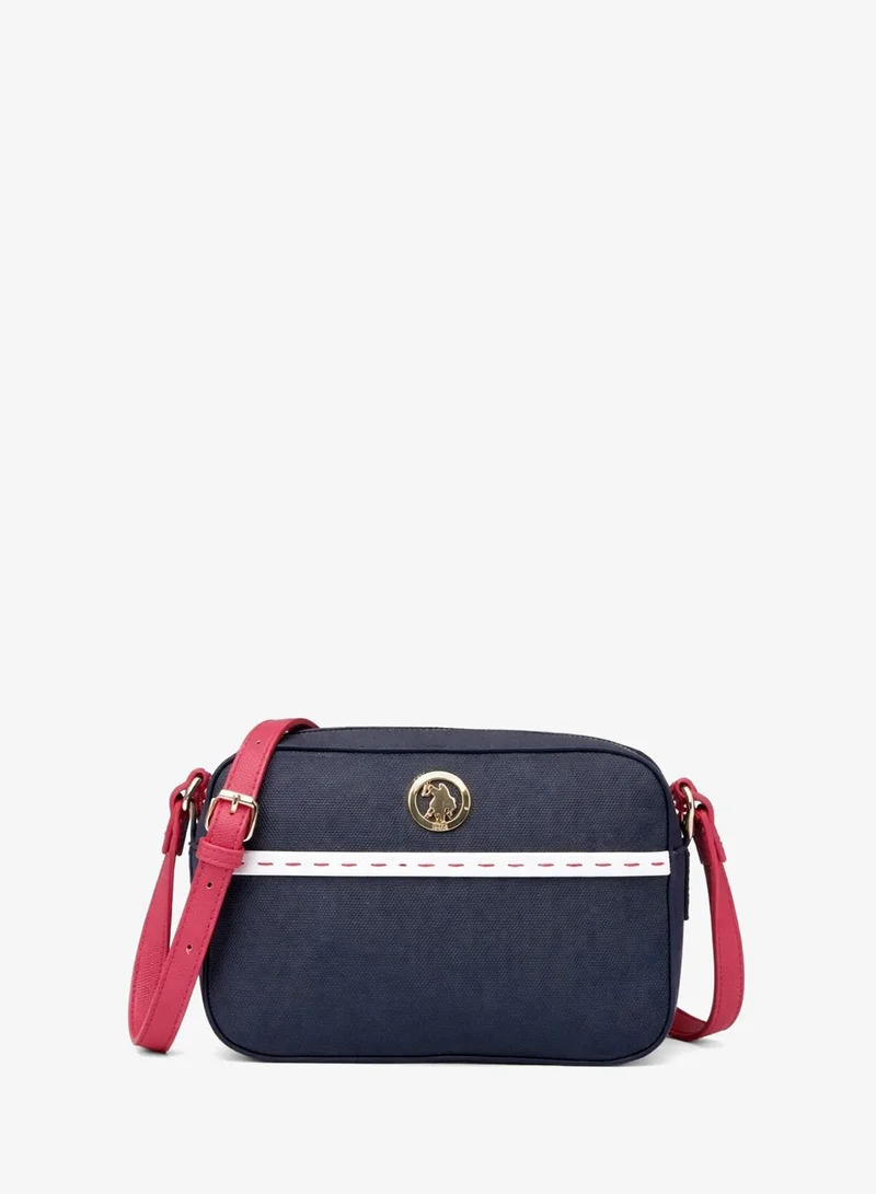 U.S. Polo Assn. Women's Crossbody Bag, Ladies Shoulder Bag Handbag for Ladies Travel Bag for Girls Navy White Red