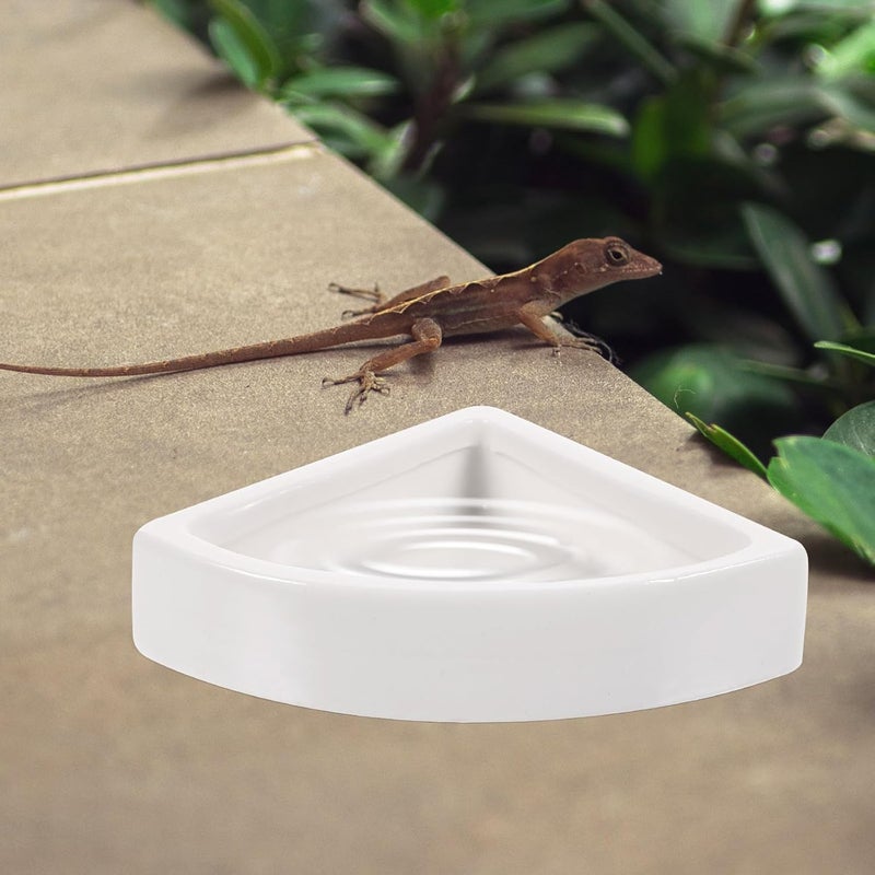 Ceramic Reptile Water Dish Turtle Supplies Large Triangle Terrarium Food Bowl for Tortoise Habitat Accessories - Image 4