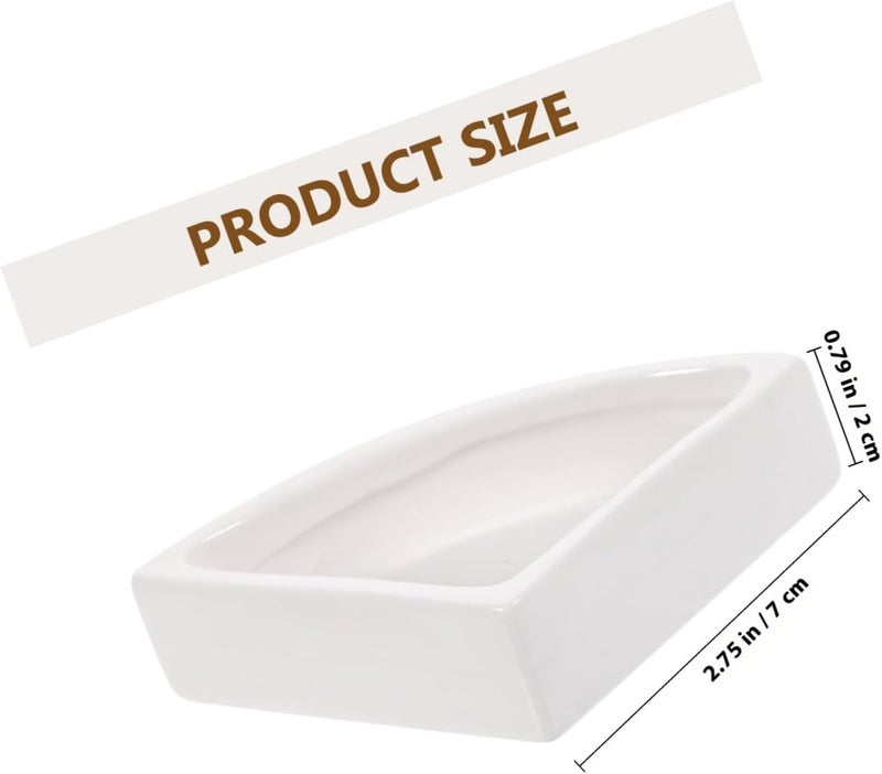 Ceramic Reptile Water Dish Turtle Supplies Large Triangle Terrarium Food Bowl for Tortoise Habitat Accessories - Image 2
