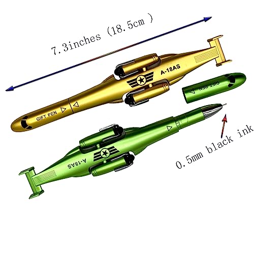 Lopenle 5 PCS Novelty Airplane Shape Pen Helicopter Gel Pen Cool Aviator Inspiring Pen Plane Pens With 12 pcs Refills for School Office Party Birth Day Stationery. - Image 4