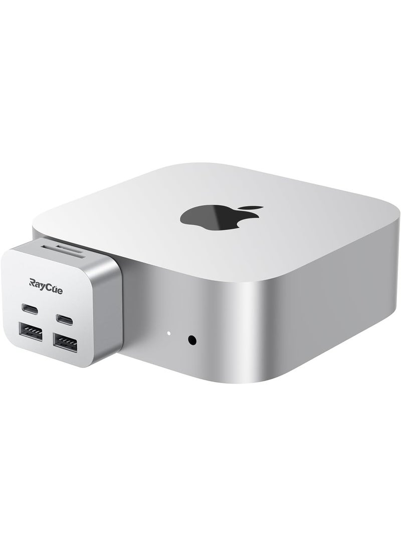 Raycue Mac Mini M4 Mini Dock for Mac mini M4 | 6-Port USB-C Hub with Dual 10Gbps Adapters, 2 * 10G USB-C/ 2 * 10G USB-A/SD TF 3.0 Card Reader | High-Speed Data Transfer & Multi-Device Connectivity - Image 1