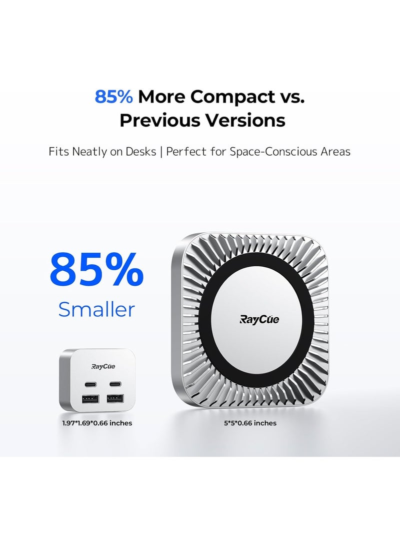 Raycue Mac Mini M4 Mini Dock for Mac mini M4 | 6-Port USB-C Hub with Dual 10Gbps Adapters, 2 * 10G USB-C/ 2 * 10G USB-A/SD TF 3.0 Card Reader | High-Speed Data Transfer & Multi-Device Connectivity - Image 3