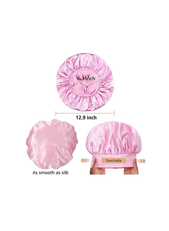 SAGREENY Bonnet Hair Bonnet For Sleeping 4 Pack Bonnets For Black Women With Wide Elastic Band For Curly Hair - Image 3