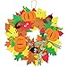 Supla 12 Kits 3D Pumpkin Fall Leaf Wreath Craft Kit DIY Thanksgiving Wreath with Maple Leaves Acorns Bows Wiggle Eyes for Kids Crafts Fall Thanksgiving Halloween Seasonal Decoration - Image 2