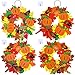 Supla 12 Kits 3D Pumpkin Fall Leaf Wreath Craft Kit DIY Thanksgiving Wreath with Maple Leaves Acorns Bows Wiggle Eyes for Kids Crafts Fall Thanksgiving Halloween Seasonal Decoration - Image 4