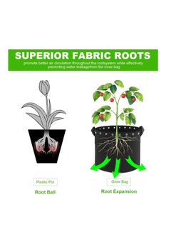 Plant Grow Bags 5 Packs 5 Gallon Plant Grow Bags Thickened Non-woven Aeration Fabric Pots with Handles and Holes 19 litres Plant Fabric Containers - pzsku/Z81F981463297B7F4051EZ/45/_/1703821225/ebfd88ee-74d4-4839-a06a-b64167ede530