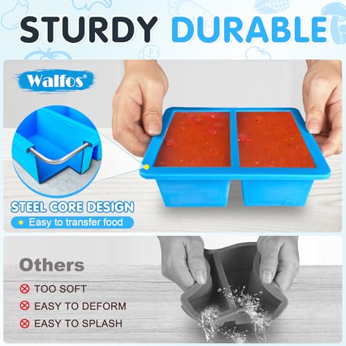 Walfos 1-Cup Silicone Freezer Molds with Lid, 4 Packs Soup Freezer Ice Cube Tray For Food, Silicone Food Freezing Container For Storing and Freezing Soup, Broth, Sauce and Ice. - Image 3